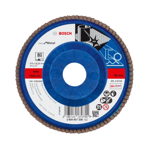 Tarcza listkowa do metalu X571 115x22,23 P80 Bosch 2608607336