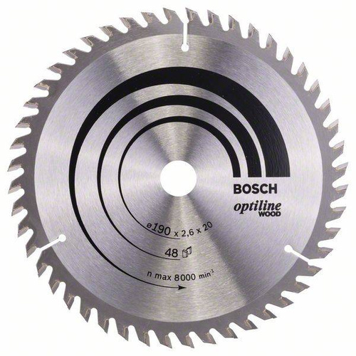Tarcza pilarska Optiline Wood 190x20 Bosch 2608640614