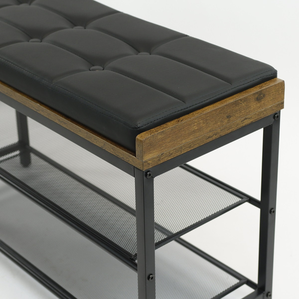 Półka na buty z siedziskiem Belivio NELLY Rustical Oak