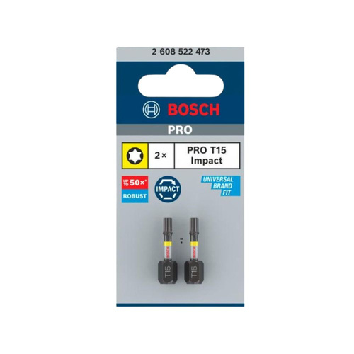 Zestaw 2 szt. bitów udarowych T15 Bosch Impact Control 2608522473