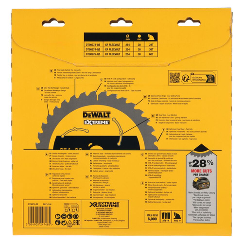 Tarcza tnąca do drewna 254x30mm 36T Dewalt DT90274-QZ