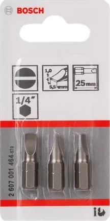 Zestaw 3 szt. bitów S1,0x5,5 Bosch Extra Hart 2607001464