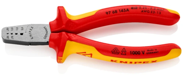 Szczypce do zagniatania tulejek kablowych Knipex 9768145