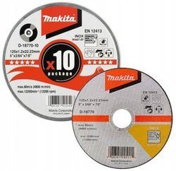 Tarcza tnąca INOX 125x1,2mm WA60T 10 szt. Makita D-18770-10
