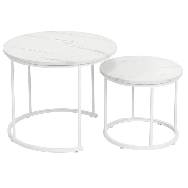 Zestaw stolików Belivio ALBA WHITE MARBLE