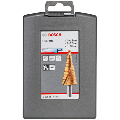 Zestaw 3 szt. wierteł stopniowych do metalu Bosch 2608587432 - zestaw 3 sztuk