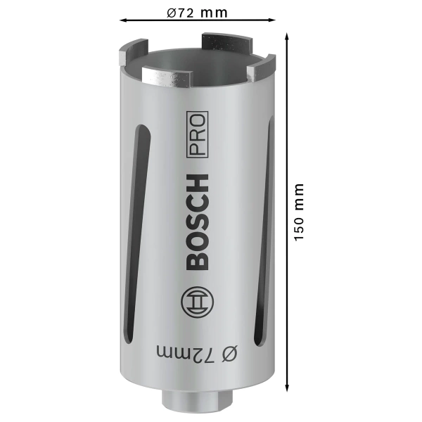 Koronka diamentowa 72x150x4 G 1/2" Bosch 2608587323