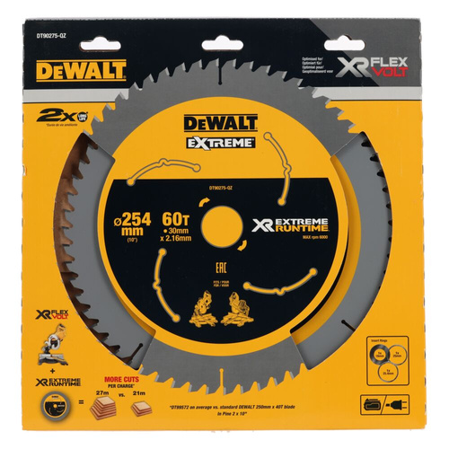 Tarcza tnąca do drewna 254x30mm 60T Dewalt DT90275-QZ