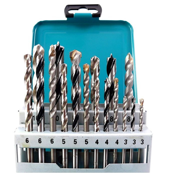 Zestaw wierteł do metalu drewna cegły 18 szt. Makita D-46202 