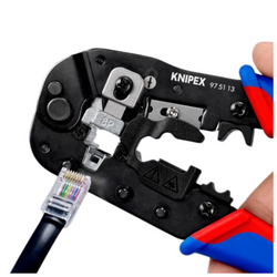 Szczypce do zagniatania złączy typu Western RJ45 Knipex 975113