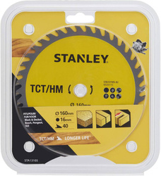 Tarcza do cięcia drewna TCT/HM 160x16 40Z Stanley STA13105-XJ