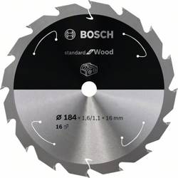 Tarcza do piły tarczowej bezprzewodowej Standard for Wood 184 × 1,6 / 1,1 × 16 T16 Bosch 2608837697