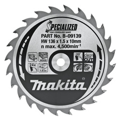 Tarcza tnąca do drewna Makita 136x10mm 24Z B-09139