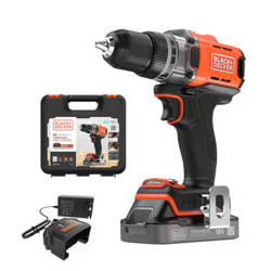 Wiertarko-wkrętarka Black Decker BCD382D1XK-QW z akumulatorem, ładowarką i walizką