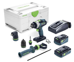 Wiertarko-wkrętarka udarowa akumulatorowa TPC 18/4 5,2/4,0 I-Set QUADRIVE 577247 Festool 