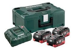 Zestaw: 3 akumulatory Metabo LiHD 18 V / 5,5 Ah + ładowarka ASC 30-36 V + Metalock II