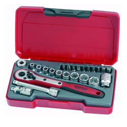 Zestaw kluczy nasadowych Teng Tools T1424 - chwyt kwadratowy 1/4"