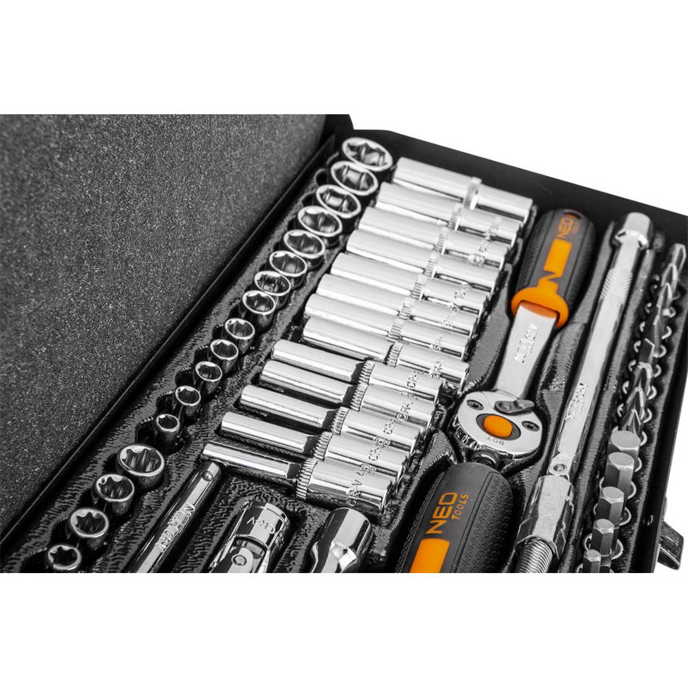Klucze nasadowe NEO Tools 1/4 zestaw 63szt. 10-008