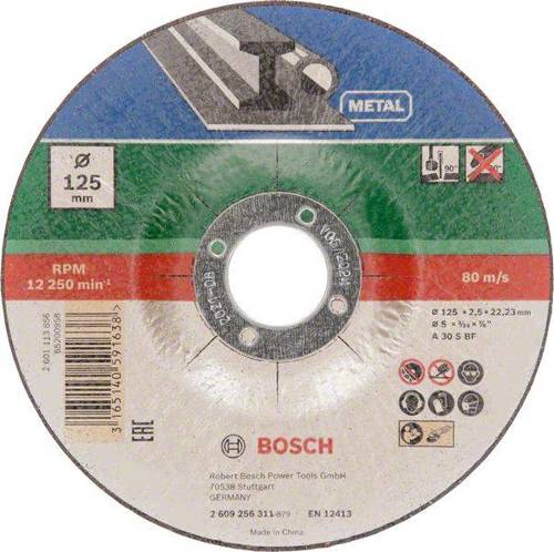 5-częściowy zestaw tarcz tnących, wygiętych, do metalu A 30 S BF 125x22,23 Bosch 2609256333