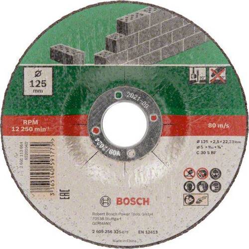 5-częściowy zestaw tarcz tnących, wygiętych, do metalu C 30 S BF 125x22,23 Bosch 2609256335