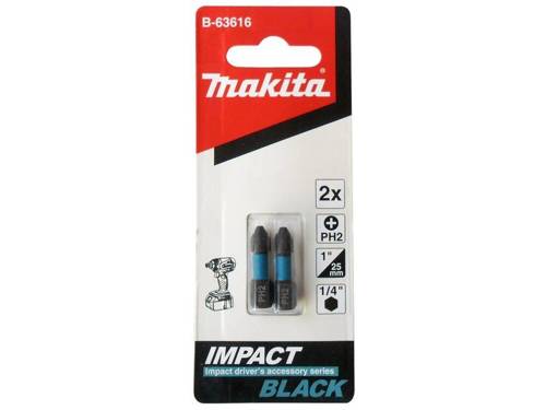 Bity udarowe PH2 25mm x2 1/4" Makita B-63616 Impact Black