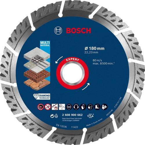 Diamentowa tarcza tnąca Bosch EXPERT MultiMaterial 180 x 22,23 x 2,4 x 12 mm