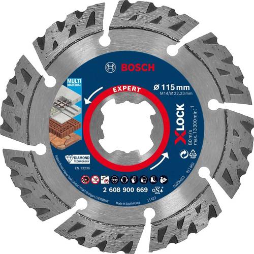 Diamentowa tarcza tnąca Bosch EXPERT MultiMaterial X-LOCK 115mm 2608900669