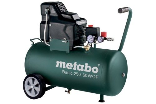 Kompresor BASIC 250-50 W OF Metabo 601535000 + Zestaw narzędzi pneumatycznych Metabo LPZ 4 Set 601585000