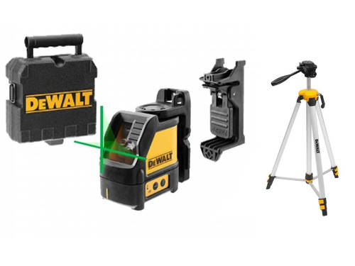 Samopoziomujący laser krzyżowy DeWalt DW088CG-XJ + Statyw DE0881T