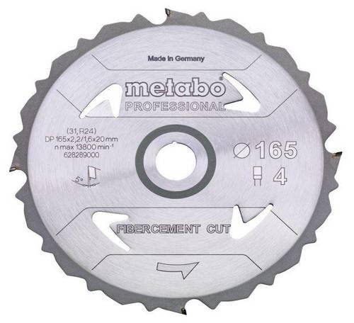 Tarcza Fibercement cut-professional 165x20 Z4 DFZ 5° 628289000 Metabo