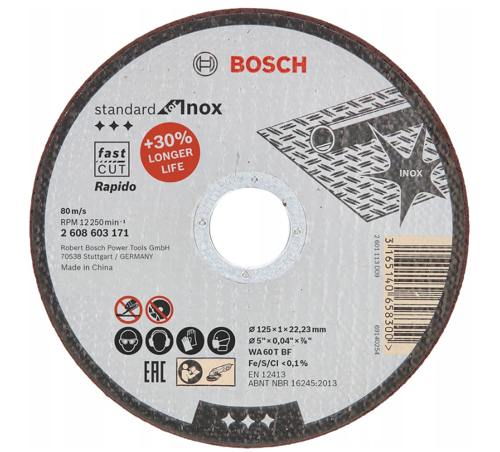 Tarcza Korundowa do cięcia stali 125 mm INOX Bosch 2608603171