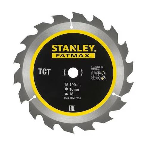 Tarcza do cięcia drewna TCT/HM 190x16 18z Stanley FatMax STA15370-XJ