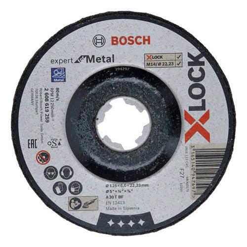 Tarcza do szlifowania metalu Bosch 125x6x22,23 X-LOCK