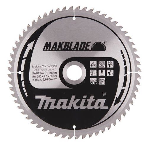 Tarcza tnąca 260x30mm 60 zębów Makita B-09020