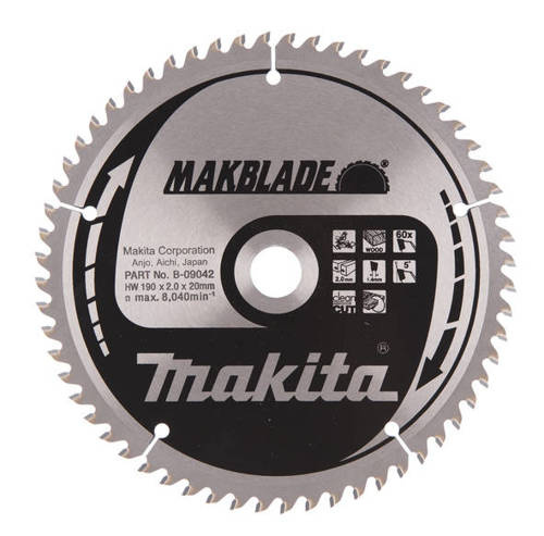 Tarcza tnąca Makita B-08953 Makblade 190x20mm; 48Z