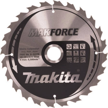 Tarcza tnąca do drewna Makita MAKFORCE 235 x 30 mm 24Z B-32275