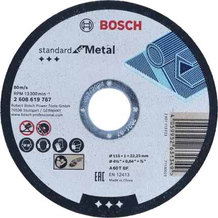 Tarcza tnącą do metalu 115x22.23x1.0 mm Bosch 2608619767