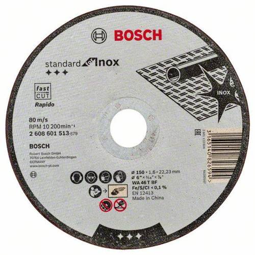 Tarcza tnąca prosta Standard for Inox 150x22,23 Bosch 2608601513