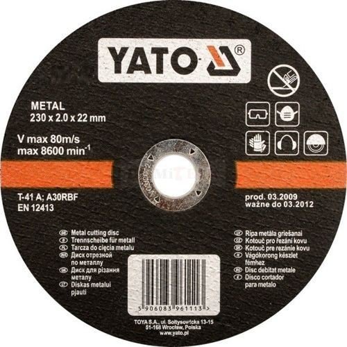 Yato Tarcza do cięcia metalu 230 mm x 2,0 mm x 22 mm