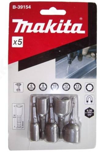Zestaw nasadek magnetycznych 5 szt. (6/8/10/12/13) Makita B-39154
